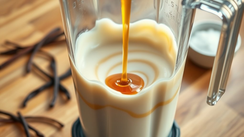 add milk and sweeteners