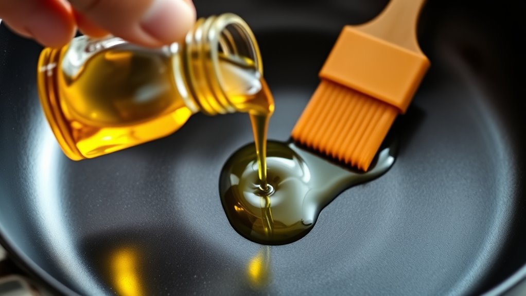 apply oil evenly spread