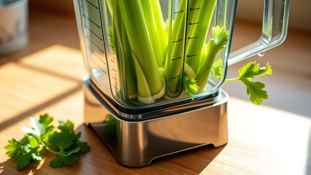 blend celery into juice