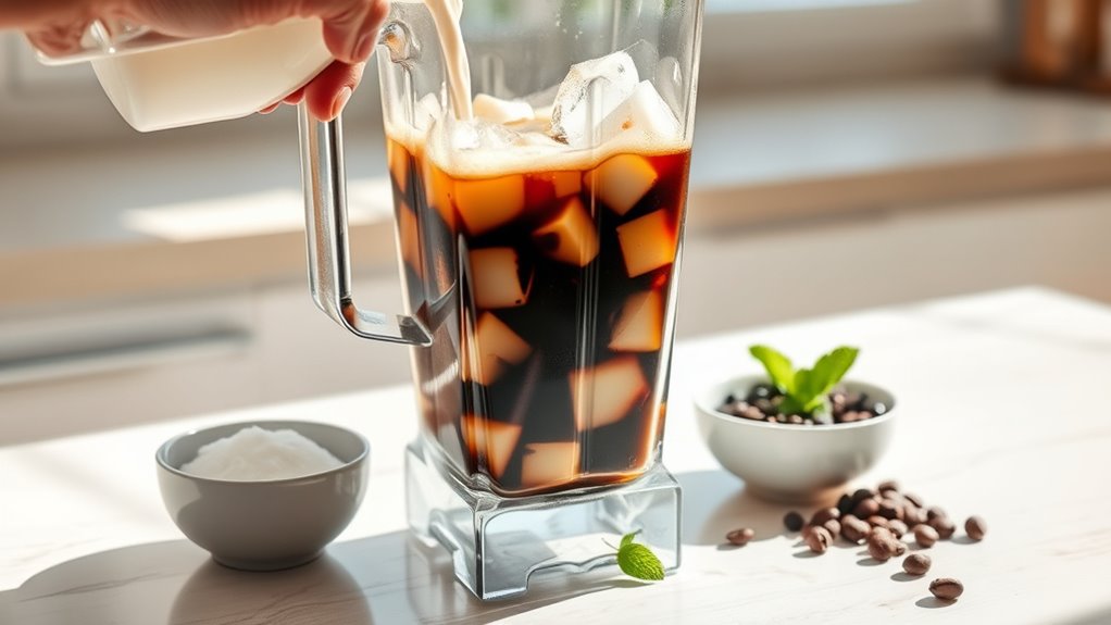 blend coffee into icy treat