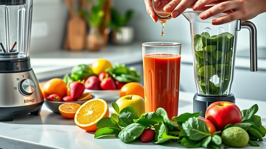 blend fresh fruits thoroughly