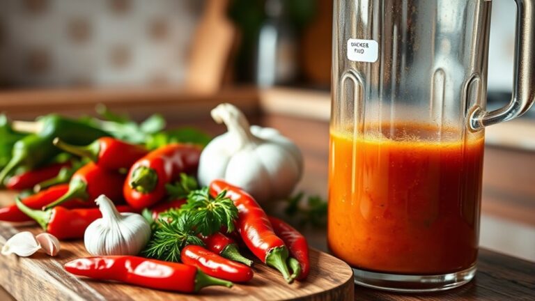 blend peppers into sauce