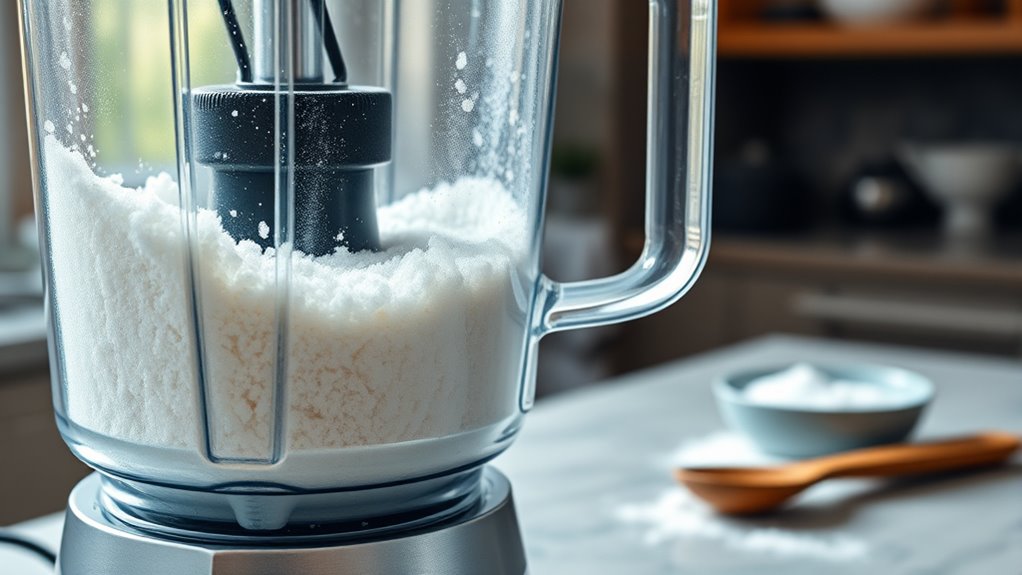 blend sugar into powder