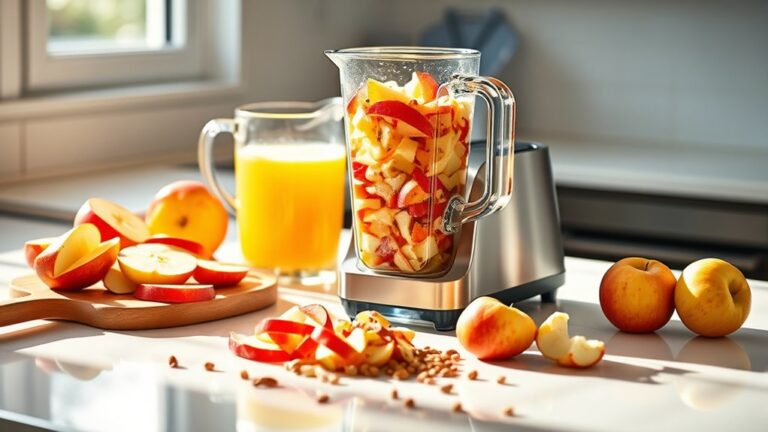 blender made fresh apple juice