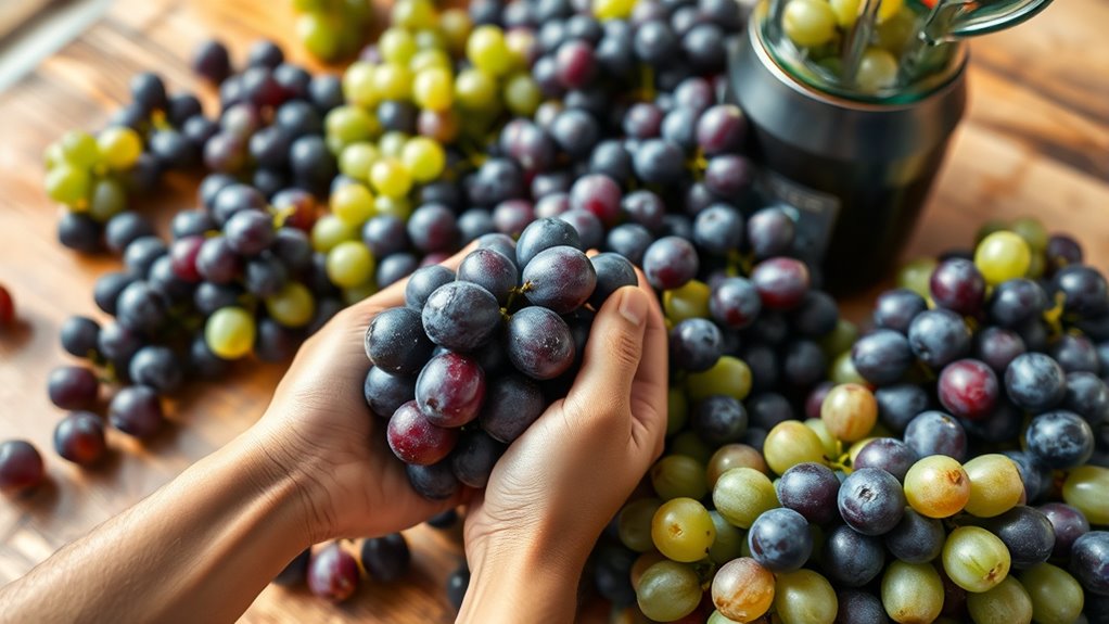 choose ripe fresh grapes