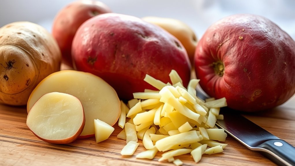 choose starchy low moisture potatoes