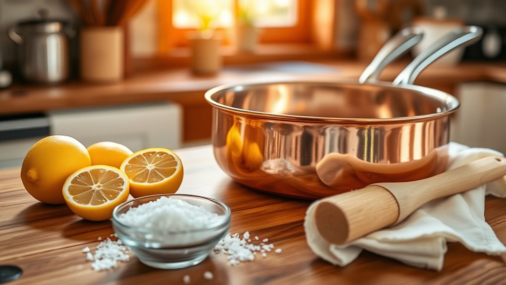 clean copper cookware easily