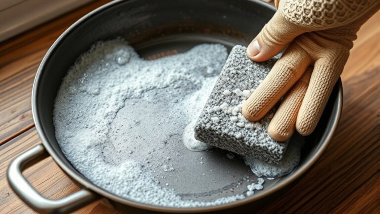 clean skillet bottom thoroughly