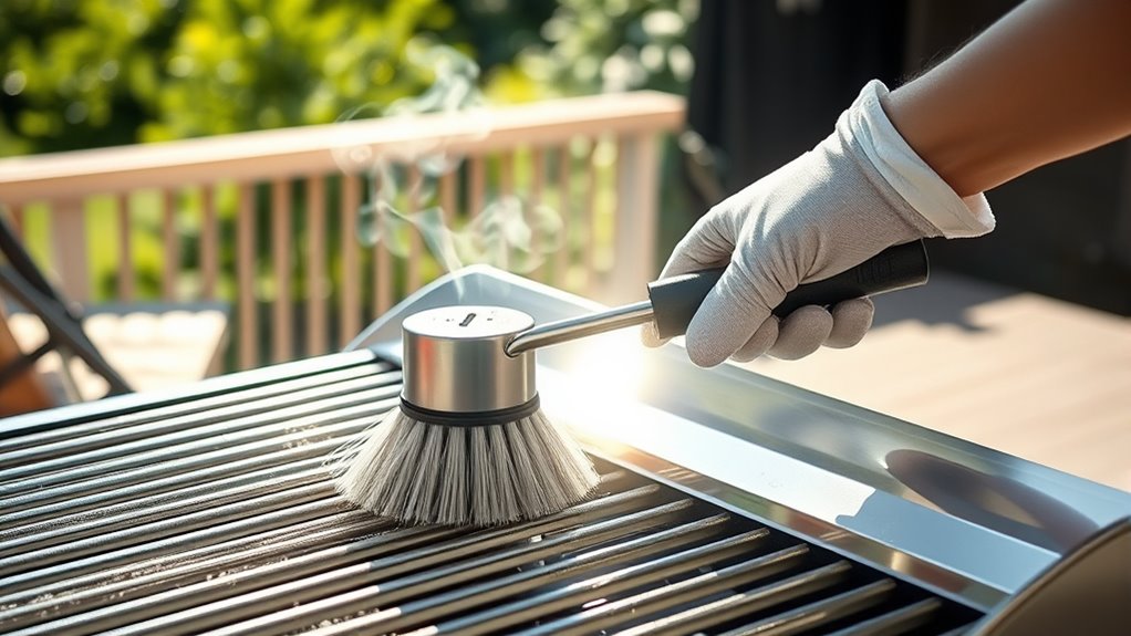 clean stainless steel grill