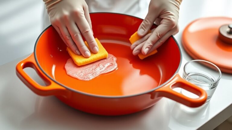 cleaning le creuset pan