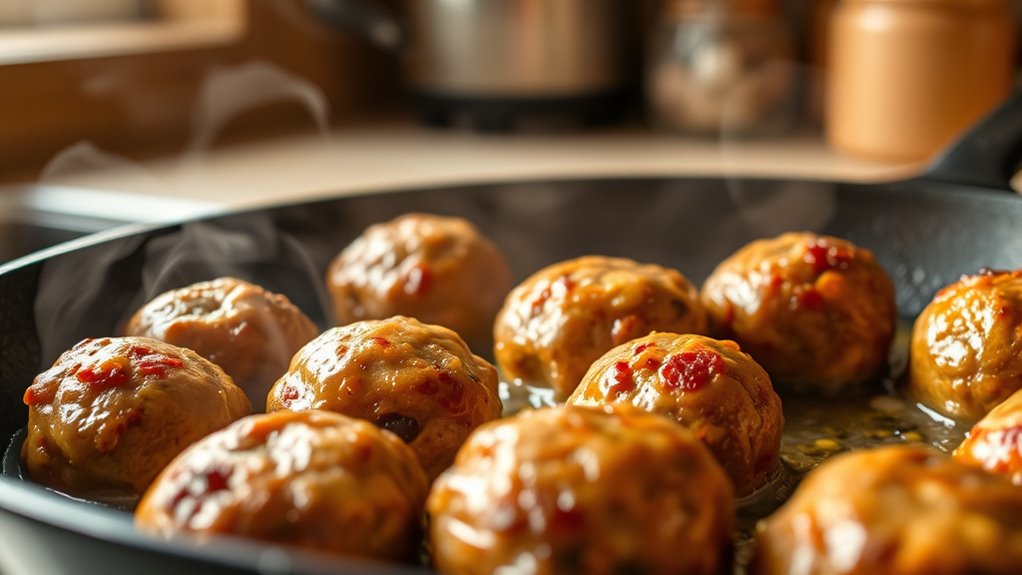 cook meatballs in skillet