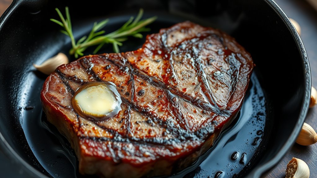 cook t bone steak pan