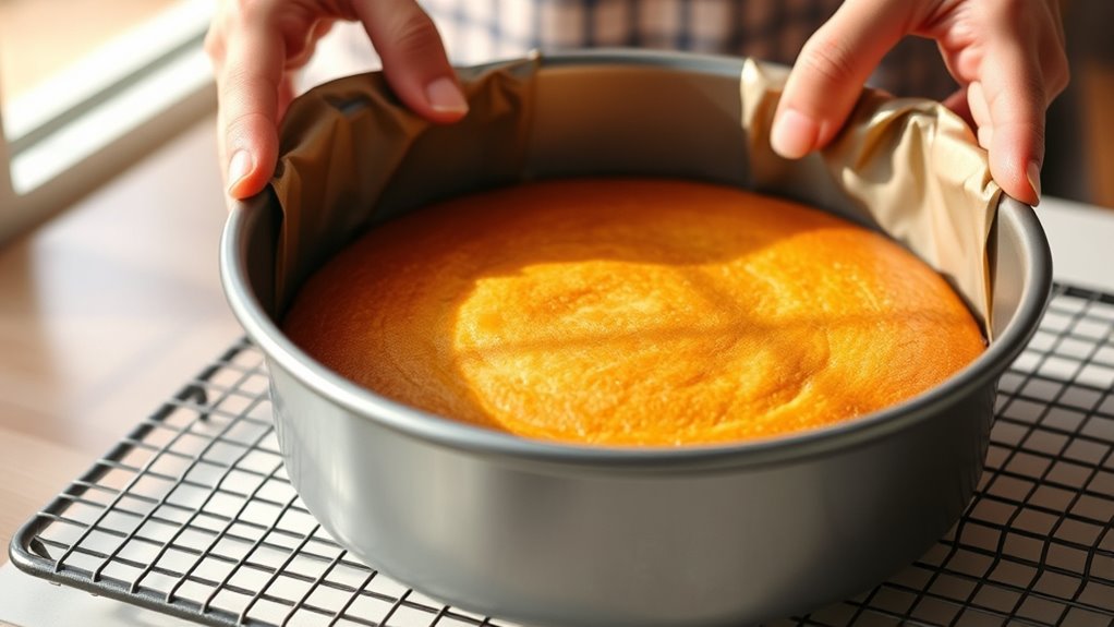 cool cake before removing