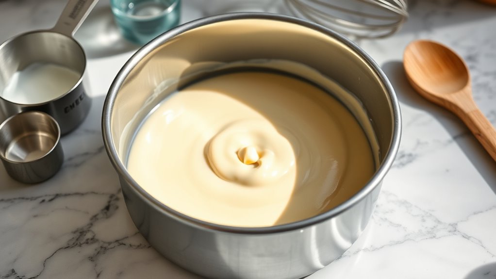 fill cake pan properly