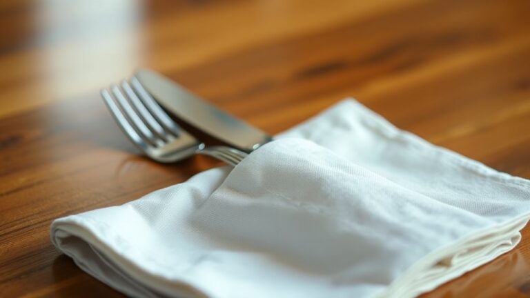 fold utensils in napkin