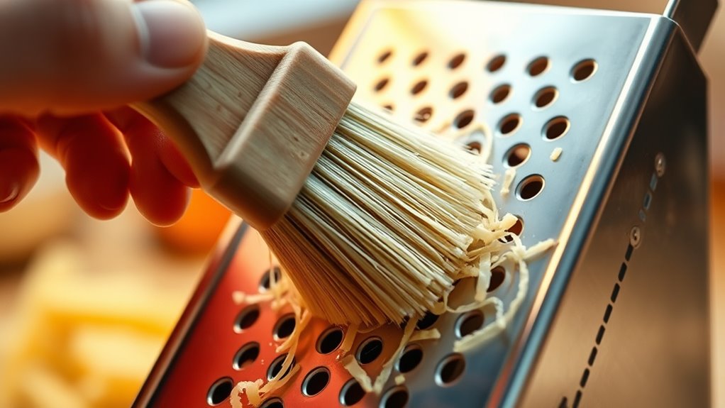 gentle brushing against grain