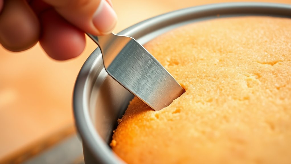 gently loosen cake edges