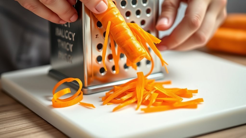 grate carrots into strips