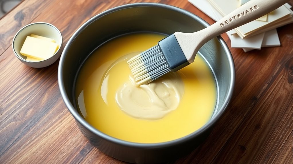 grease flour cover edges