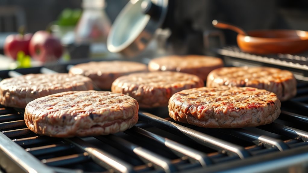 grill frozen burgers safely