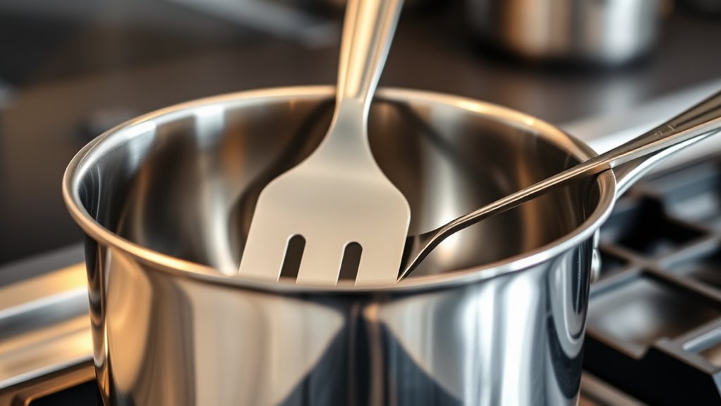 handle metal utensils carefully