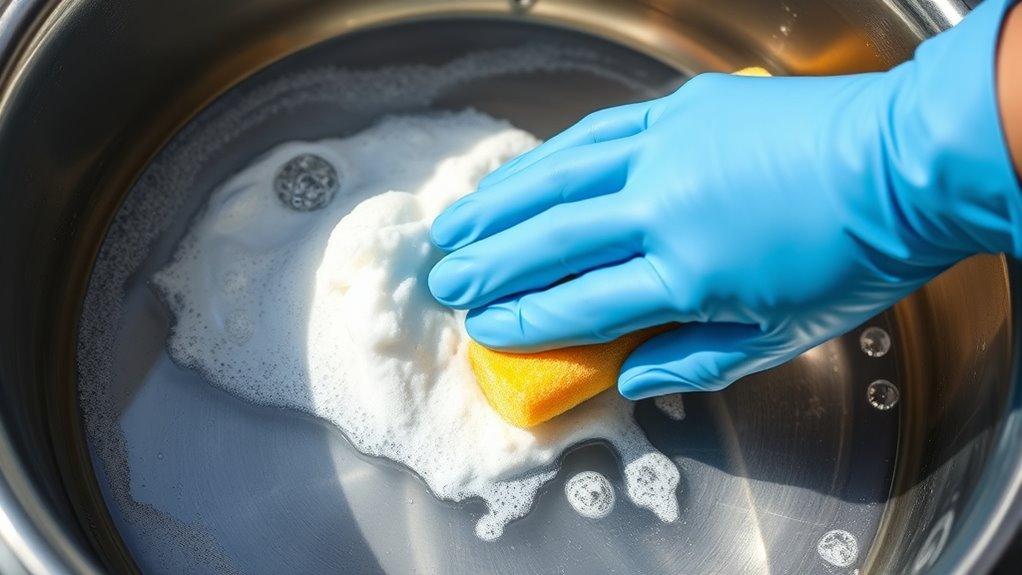 hot water and dish soap