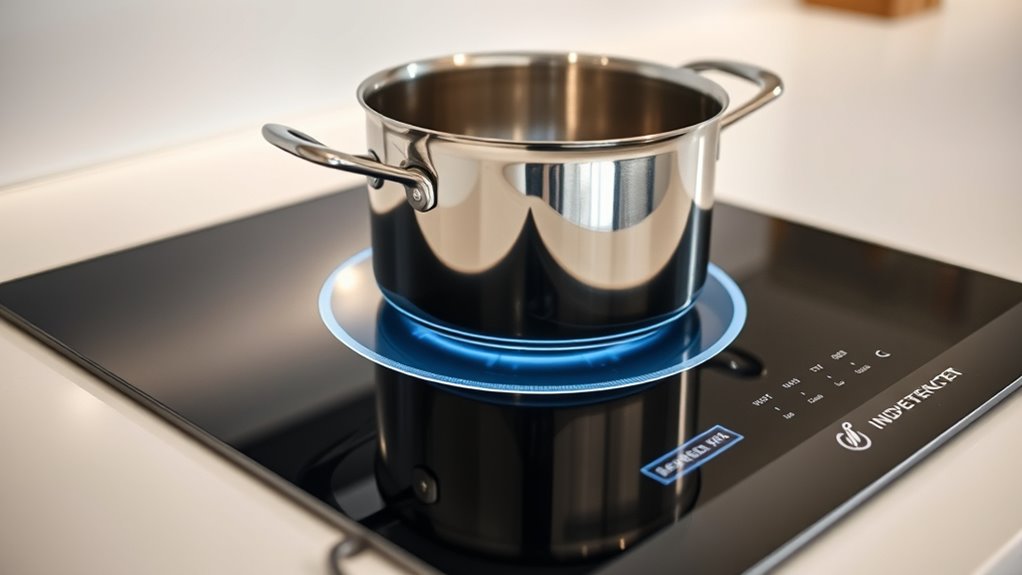 magnetic field heats cookware