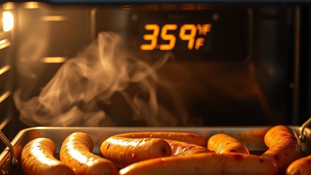 optimal oven temperature for sausage