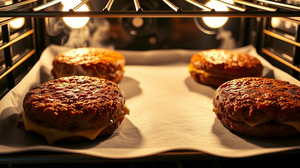 oven cooked burger cooking time