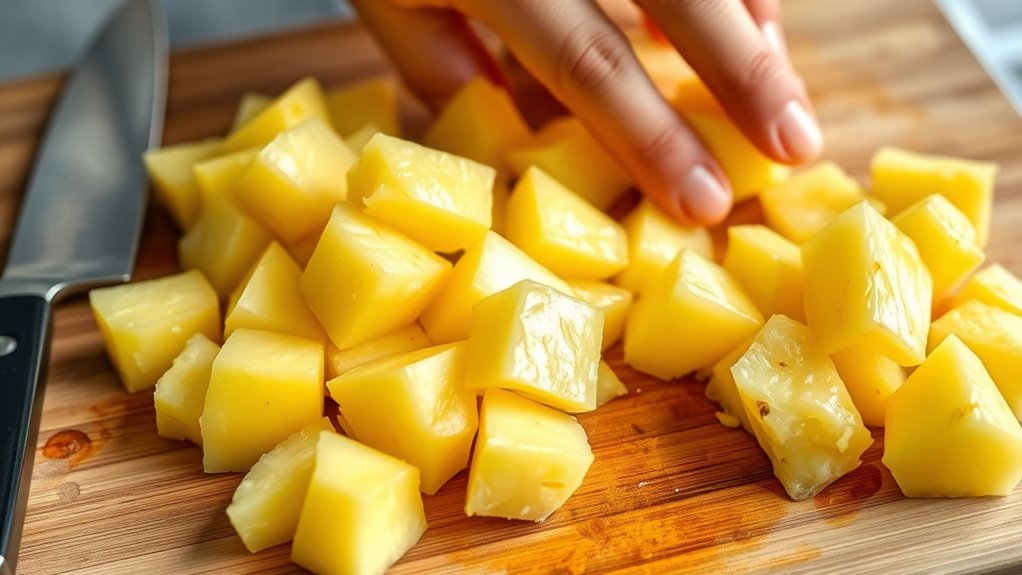 peel trim core chop
