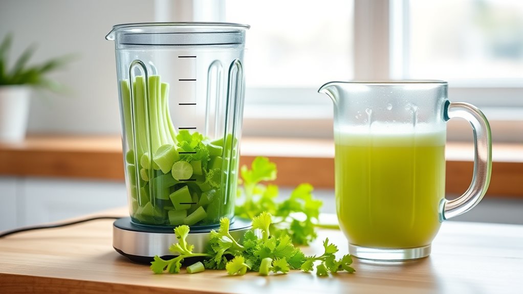 powerful blender fresh celery