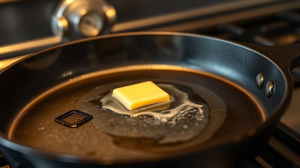 preheat skillet to medium low