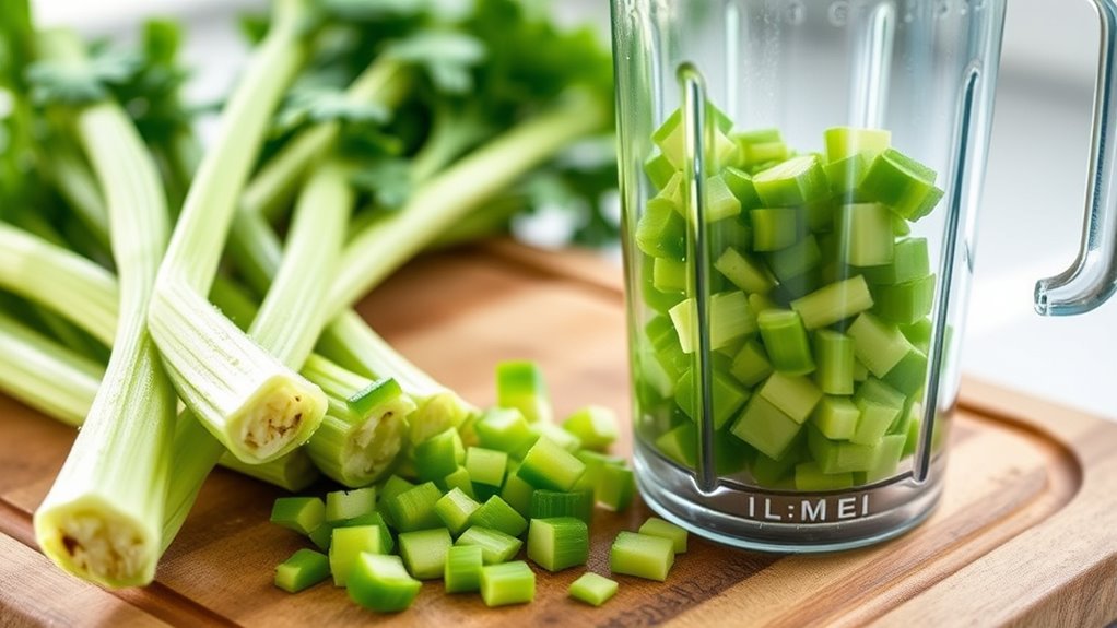 prepare celery for blending