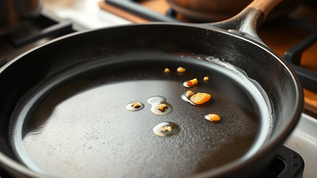 proper seasoning prevents sticking
