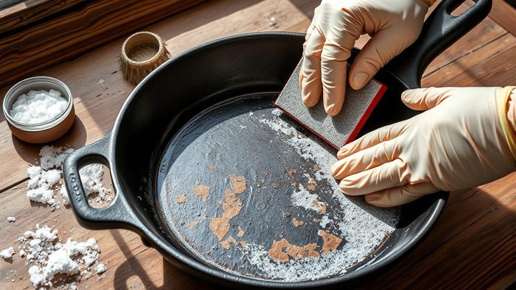 remove rust and seasoning