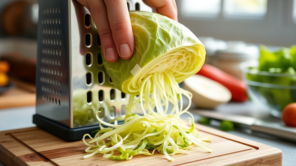 shred cabbage with grater