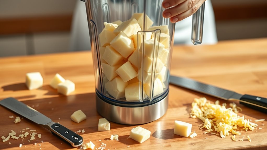 shred cheese using blender