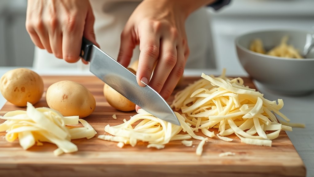 shredding potatoes without grater