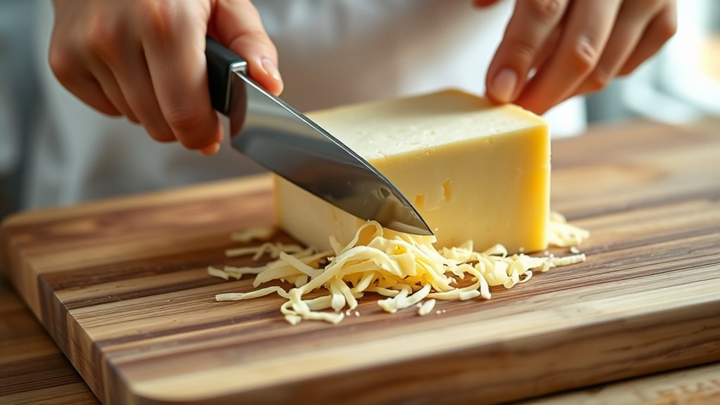 slice cheese into strips