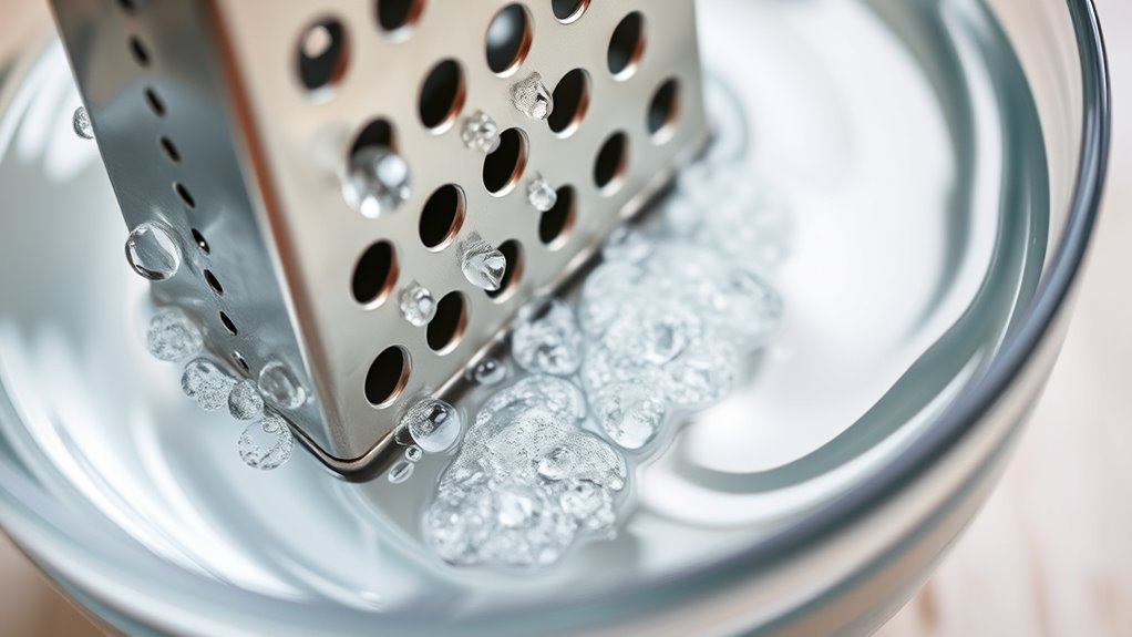 soak grater in soap