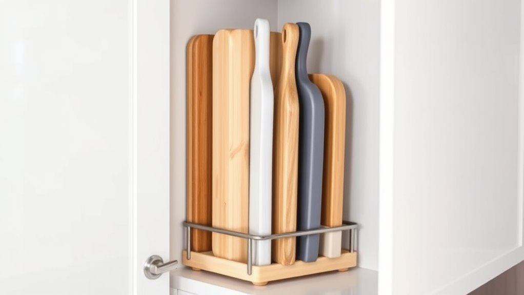 store boards vertically upright