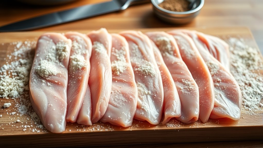 uniformly cut seasoned dry